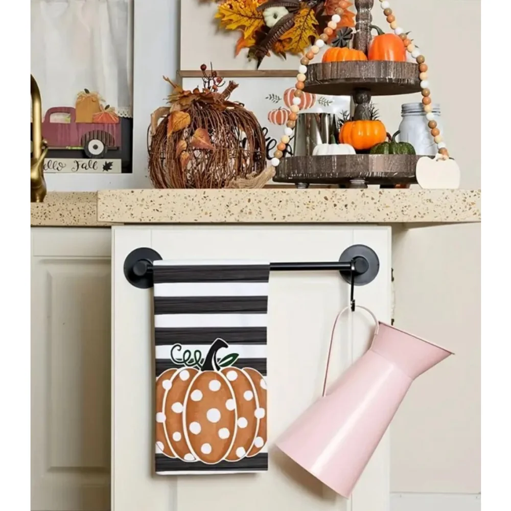 Kitchen Towel, Black & Orange, Pumpkin